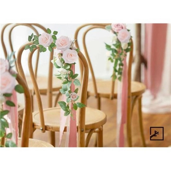 5Pcs 32.5FT Pink Flower Garland Fake Rose Vines Faux Artificial Floral Garland - Picture 5 of 8